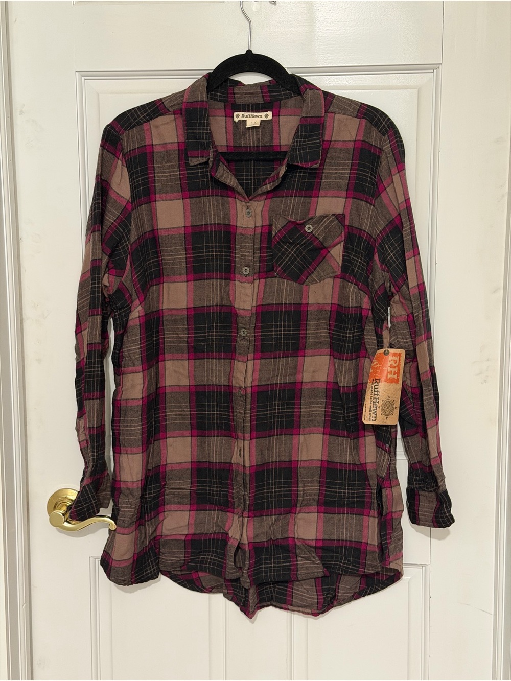 Rough Hewn Pink Plaid Button-Front Shirt